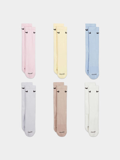 Nike Unisex Everyday 6-Pack Multicolor Crew Socks