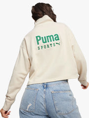 Puma Women’s Team Half Zip-Off White Crew Top