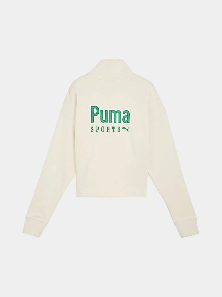 Puma Women’s Team Half Zip-Off White Crew Top